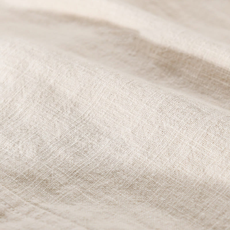 Buddha Stones通勤用 秋冬 無地 ラペル メンズ 長袖 コットンリネン シャツ ポケット付き - image 5