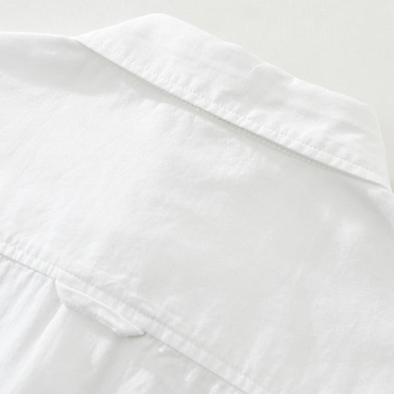 Buddha Stonesの芸術的なシンプルなデザインの刺繍と竹の模様のメンズ半袖コットンシャツ - image 10