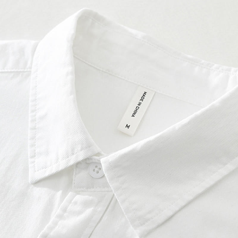 Buddha Stonesの芸術的なシンプルなデザインの刺繍と竹の模様のメンズ半袖コットンシャツ - image 4