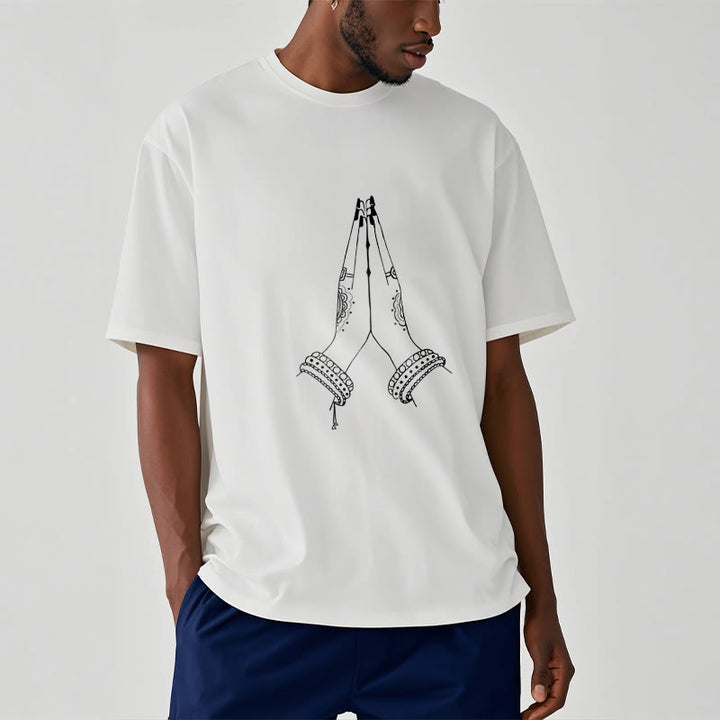 Buddha Stonesが手を合わせる祈りのデザインTシャツ - image 8