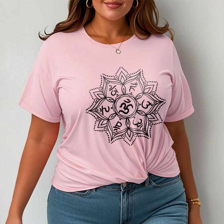 Buddha Stones曼荼羅花オーム・マニ・パドメ・フムサンスクリット マントラ Tシャツ - image 13