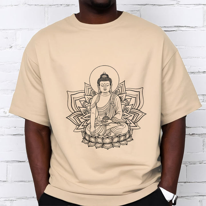 蓮の台座に座る仏陀のBuddha StonesTシャツ - image 10
