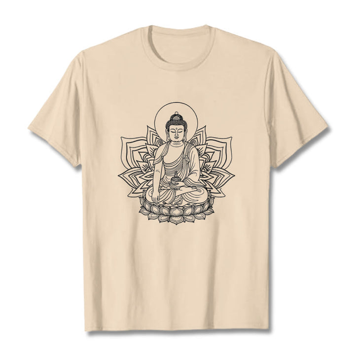 蓮の台座に座る仏陀のBuddha StonesTシャツ - ビスク - 2XL - image 9