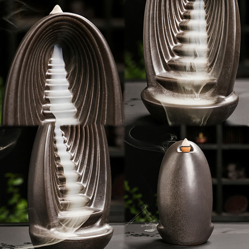 Buddha Stones階段 山 水 仏手 陶器 逆流 煙噴水 瞑想 香炉 装飾 - image 2