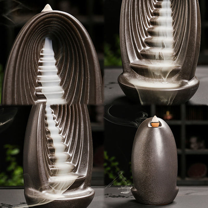 Buddha Stones階段 山 水 仏手 陶器 逆流 煙噴水 瞑想 香炉 装飾 - image 2