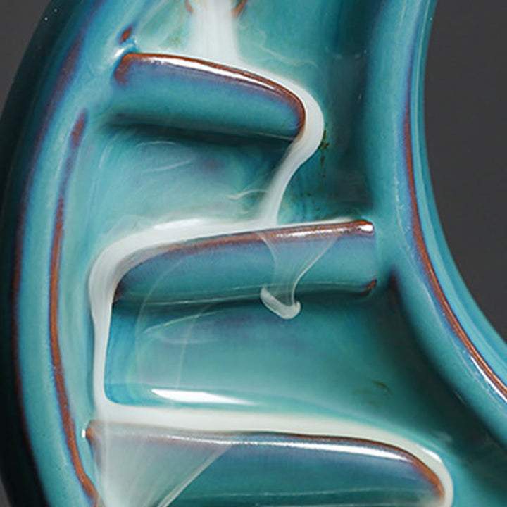 Buddha Stonesブルー 三日月 セラミック 逆流煙噴水 瞑想 燭台 香炉 装飾 - image 12