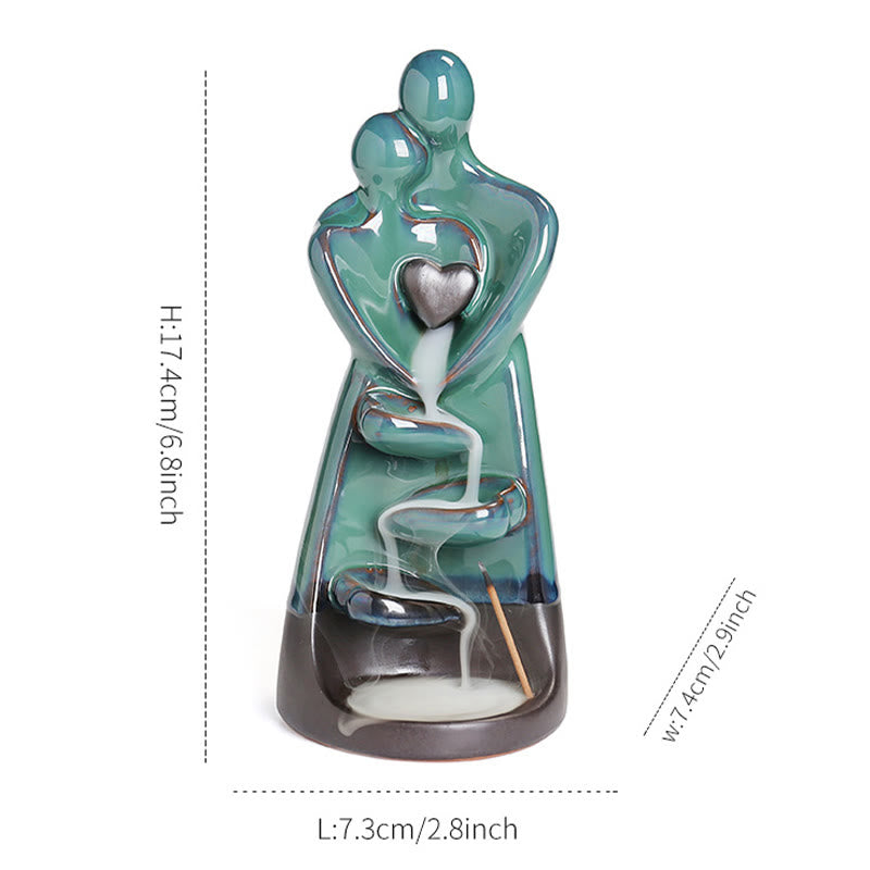 Buddha Stones恋人 カップル 抱擁 愛 陶器 逆流 煙 噴水 癒し 香炉 装飾 - image 11