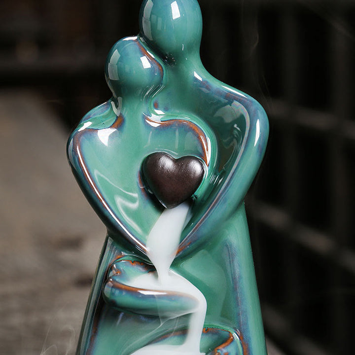 Buddha Stones恋人 カップル 抱擁 愛 陶器 逆流 煙 噴水 癒し 香炉 装飾 - image 8