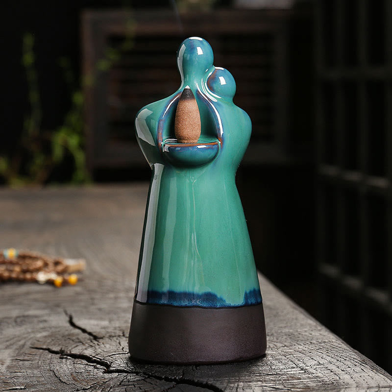 Buddha Stones恋人 カップル 抱擁 愛 陶器 逆流 煙 噴水 癒し 香炉 装飾 - image 4