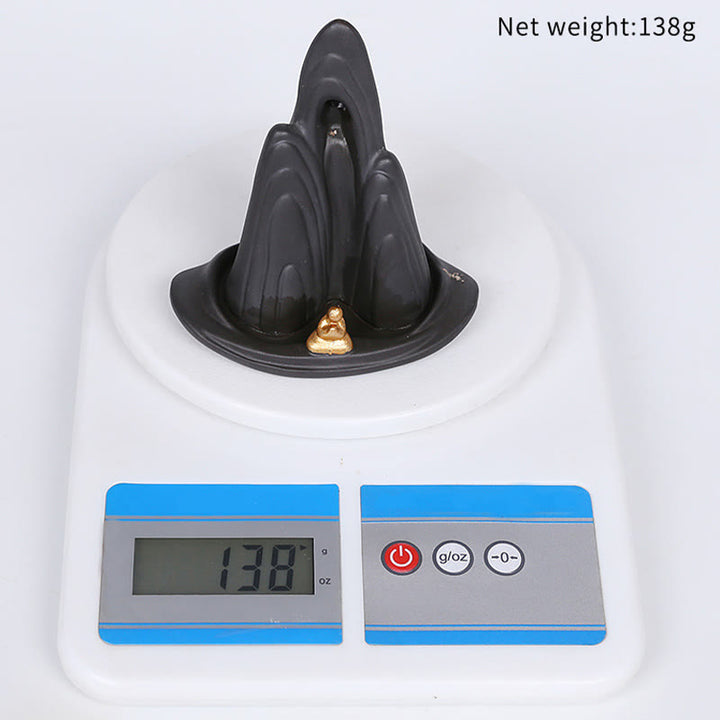 Buddha Stonesリトルモンク山 流水 紫粘土 セラミック ヒーリング 逆流香炉 装飾 - image 12