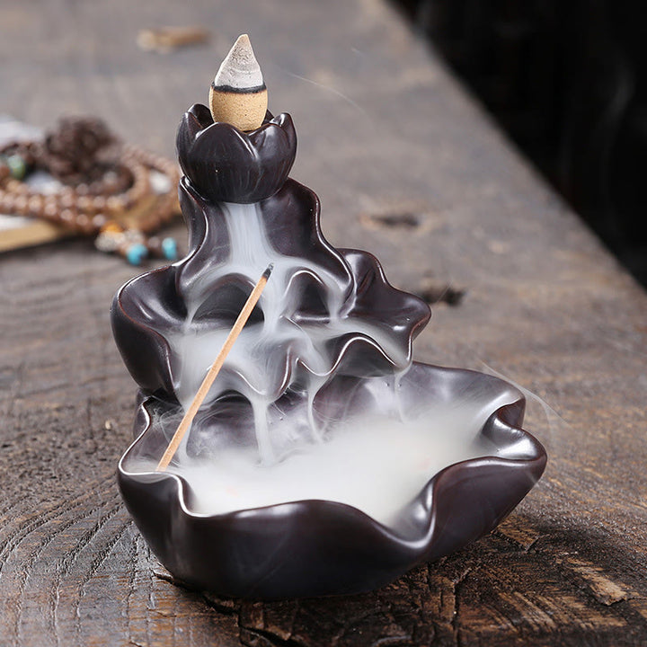 Buddha Stones蓮の葉 鯉 陶器 逆流煙噴水 平和香炉 装飾 - image 14