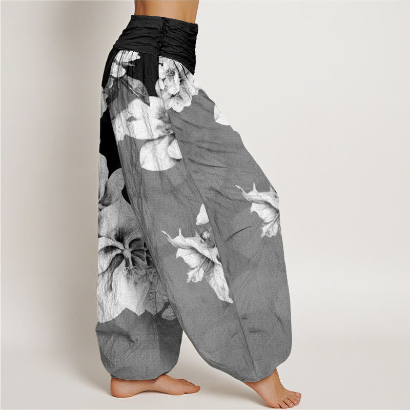 Buddha Stonesコットン カメリア柄 レディース 伸縮性ウエスト ハーレムパンツ - image 9