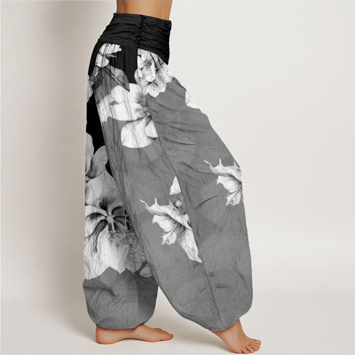 Buddha Stonesコットン カメリア柄 レディース 伸縮性ウエスト ハーレムパンツ - image 9