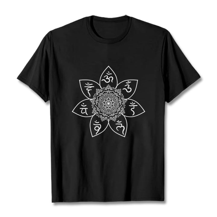Buddha Stonesマンダラオーム・マニ・パドメ・フムパターン Tシャツ Tシャツ - 黒 - 2XL - image 3