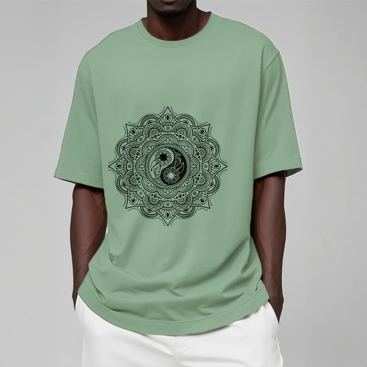Buddha Stones曼荼羅YinYangシンボル柄Tシャツ - image 15