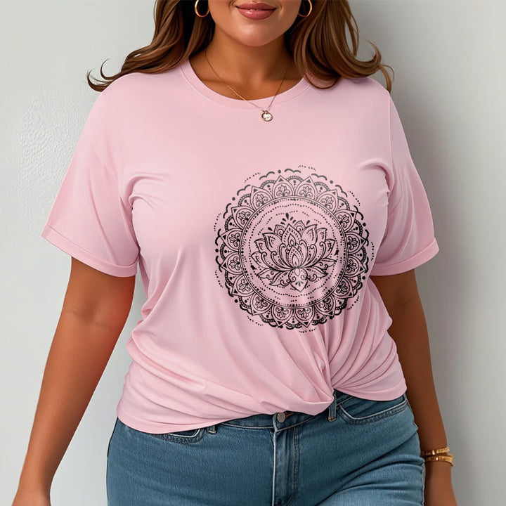 Buddha Stones曼荼羅蓮の花柄Tシャツ - image 14