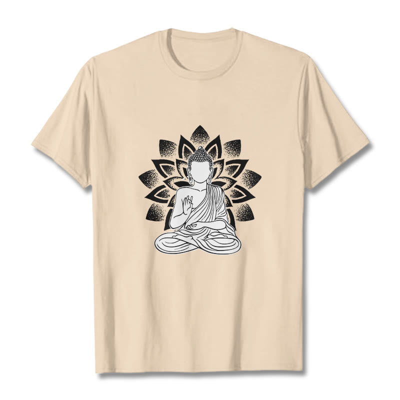 Buddha Stones座像仏蓮華模様Tシャツ - ビスク - 2XL - image 11