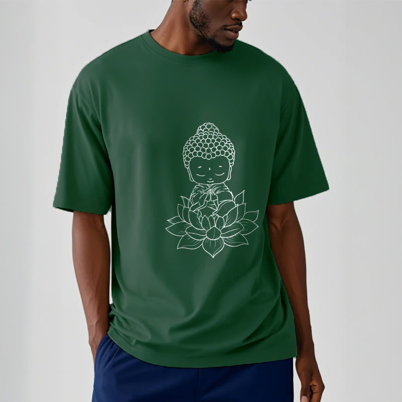 Buddha Stones平和な仏陀 蓮の花柄 Tシャツ - image 12