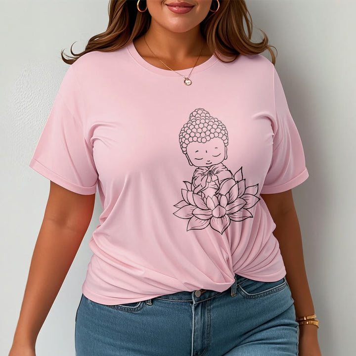 Buddha Stones平和な仏陀 蓮の花柄 Tシャツ - image 13