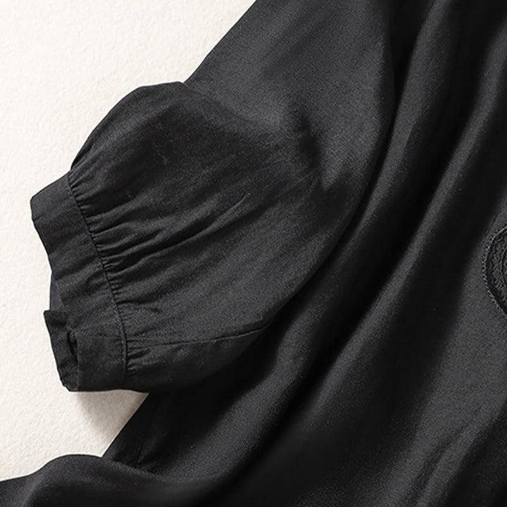 Buddha Stonesカジュアル刺繍パターン レディース Vネックデザイン ハーフスリーブ Tシャツ - image 12