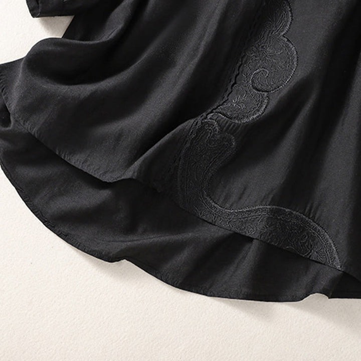 Buddha Stonesカジュアル刺繍パターン レディース Vネックデザイン ハーフスリーブ Tシャツ - image 11