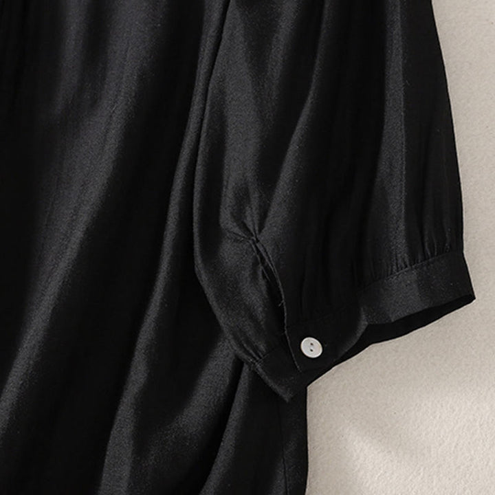 Buddha Stonesカジュアル刺繍パターン レディース Vネックデザイン ハーフスリーブ Tシャツ - image 13