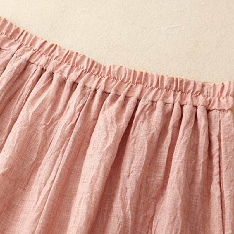 Buddha Stonesフロッグボタン裾スリットデザイン レディース ワイドレッグ コットンリネン パンツ ポケット付き - image 15