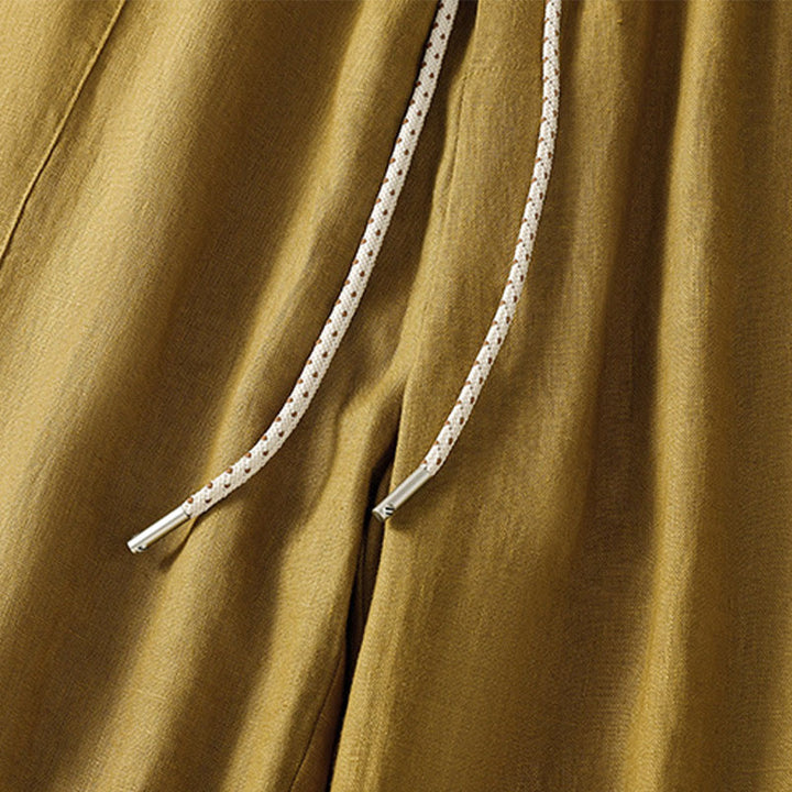 Buddha Stonesカジュアル 刺繍ビーズ ドローストリング レディース ワイドレッグ コットンパンツ ポケット付き - image 8