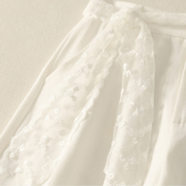 Buddha Stonesデイリー 無地 レースベルト レディース ワイドレッグ コットンパンツ ポケット付き - image 10