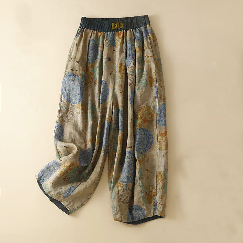 Buddha Stonesレトロカジュアル 中国風 カエルボタンデザイン レディース ハーレムパンツ ポケット付き - スティールブルー - US8-10，UK/AU12-14，EU40-42 (2XL) - image 6