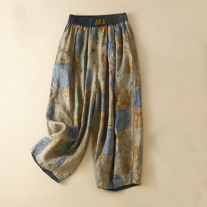 Buddha Stonesレトロカジュアル 中国風 カエルボタンデザイン レディース ハーレムパンツ ポケット付き - スティールブルー - US8-10，UK/AU12-14，EU40-42 (2XL) - image 6