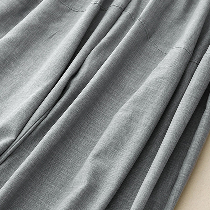 Buddha Stonesプレーン ライトスチールブルー レディース ワイドレッグ コットンリネン パンツ ポケット付き - image 5