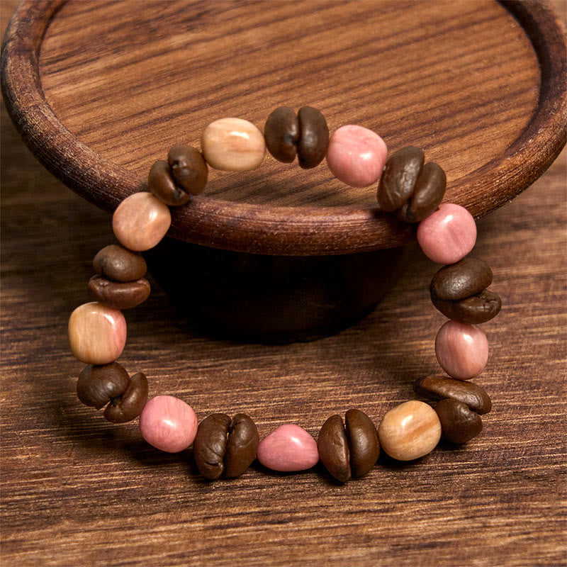 Buddha Stonesハンドメイド 天然コーヒー豆 不規則石ブレスレット - image 2