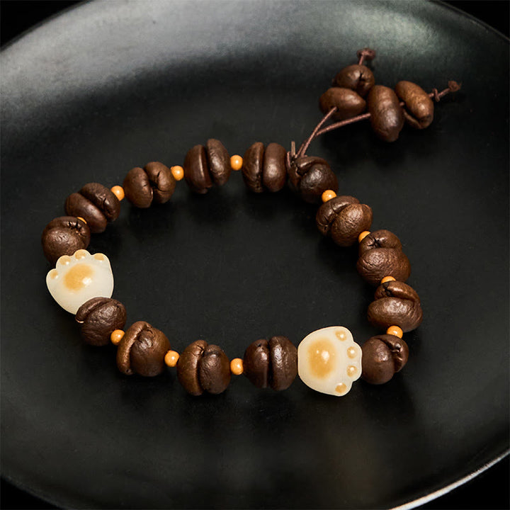 Buddha Stonesハンドメイド 天然コーヒー豆 猫頭 菩提樹 爪足 平和ブレスレット - image 17