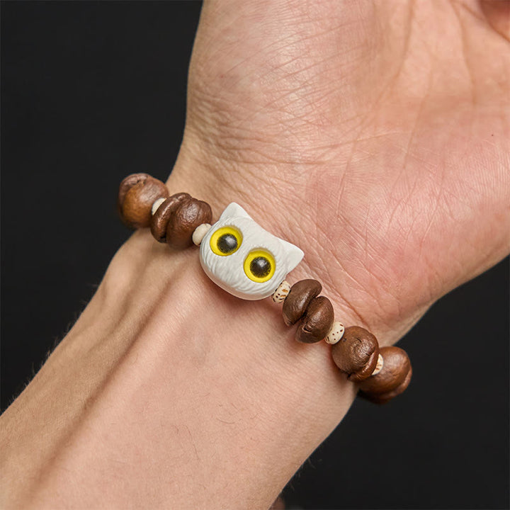 Buddha Stonesハンドメイド 天然コーヒー豆 猫頭 菩提樹 爪足 平和ブレスレット - image 13
