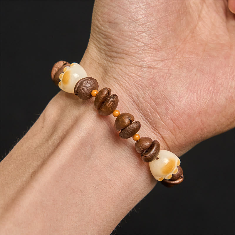 Buddha Stonesハンドメイド 天然コーヒー豆 猫頭 菩提樹 爪足 平和ブレスレット - image 18