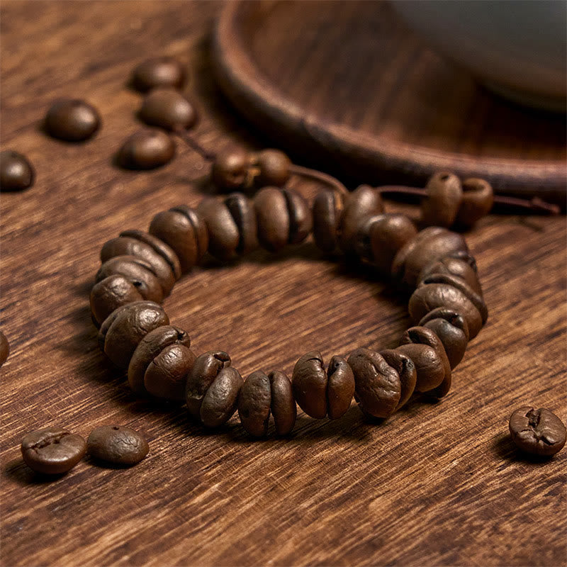 Buddha Stonesの手作り天然コーヒー豆ブレスレット - image 2
