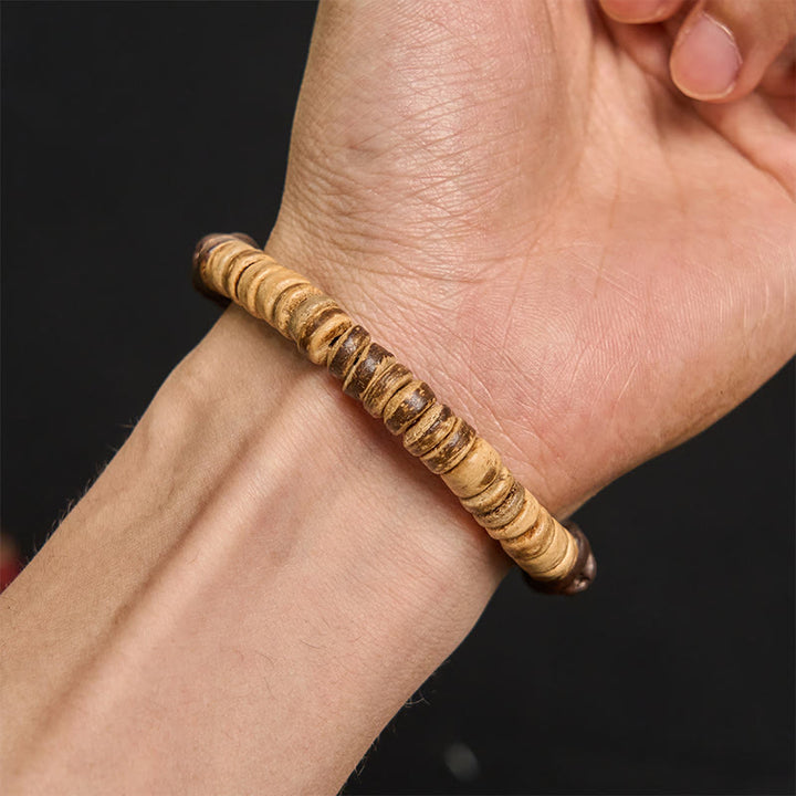 Buddha Stonesハンドメイド天然コーヒー豆ココナッツシェル幸福ブレスレット - image 4