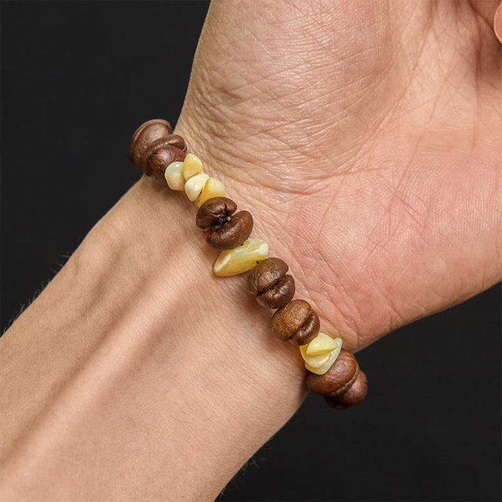 Buddha Stonesハンドメイド天然コーヒー豆アメジストシトリンアマゾナイト不規則クリスタルブレスレット - image 50