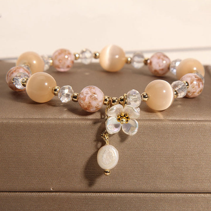 Buddha Stonesアクアマリン イエローキャッツアイストーン フラワーピースブレスレット - イエローキャッツアイ（手首周り：14～16cm） - image 7