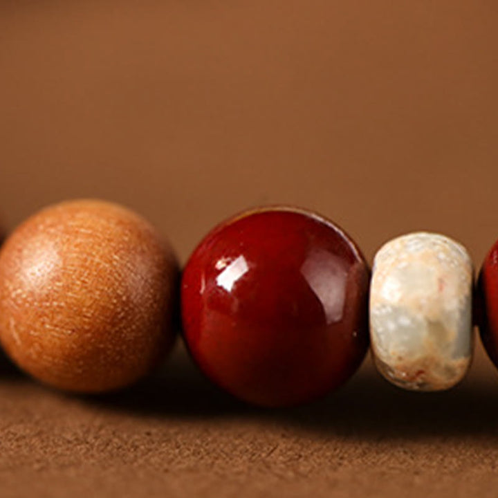 Buddha Stones 辰砂の木製ビーズ蓮福文字良縁祈願ブレスレット - image 16