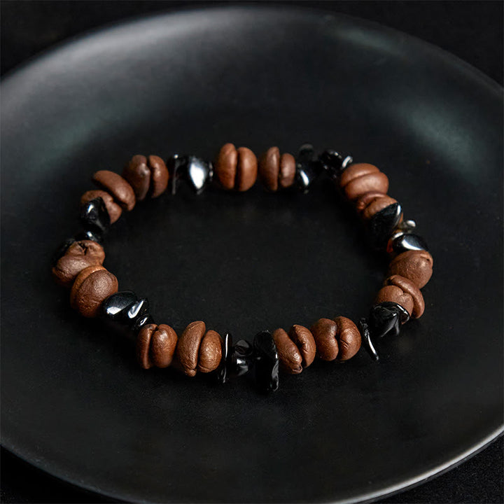 Buddha Stones天然コーヒー豆 黒曜石 ルチルクォーツ パワーブレスレット - image 4