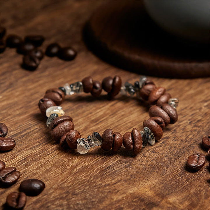 Buddha Stones天然コーヒー豆 黒曜石 ルチルクォーツ パワーブレスレット - image 9