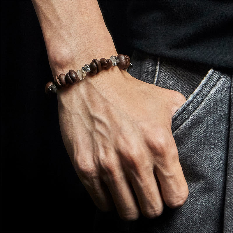 Buddha Stones天然コーヒー豆 黒曜石 ルチルクォーツ パワーブレスレット - image 11