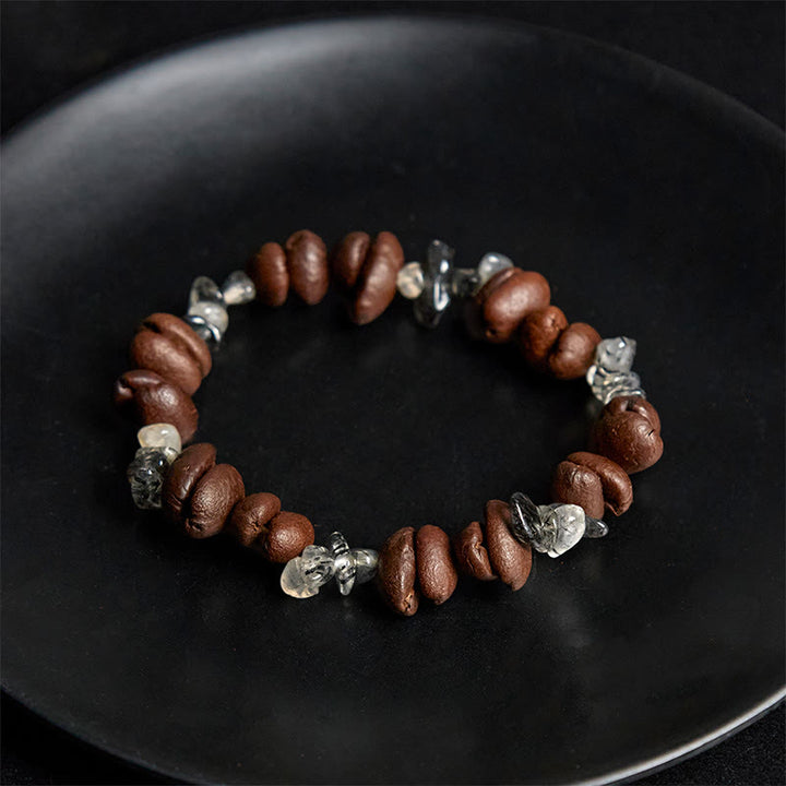 Buddha Stones天然コーヒー豆 黒曜石 ルチルクォーツ パワーブレスレット - image 10
