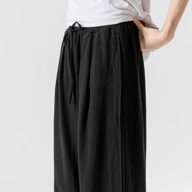 Buddha Stonesカジュアル ルーズ フロッグボタン 無地 メンズ コットンリネン 7-8丈パンツ ポケット付き - image 21