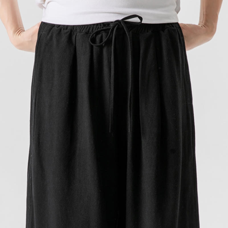 Buddha Stonesカジュアル ルーズ フロッグボタン 無地 メンズ コットンリネン 7-8丈パンツ ポケット付き - image 24