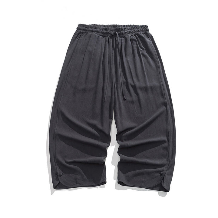 Buddha Stonesカジュアル ルーズ フロッグボタン 無地 メンズ コットンリネン 7-8丈パンツ ポケット付き - image 28