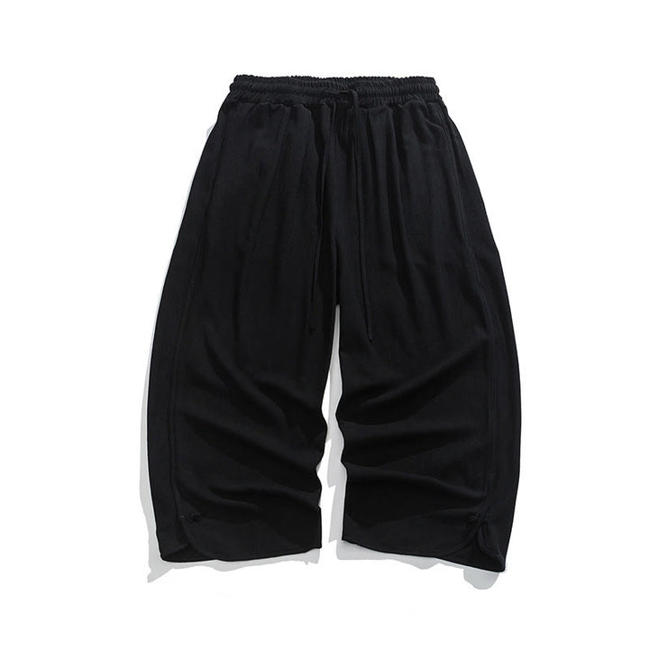 Buddha Stonesカジュアル ルーズ フロッグボタン 無地 メンズ コットンリネン 7-8丈パンツ ポケット付き - image 12