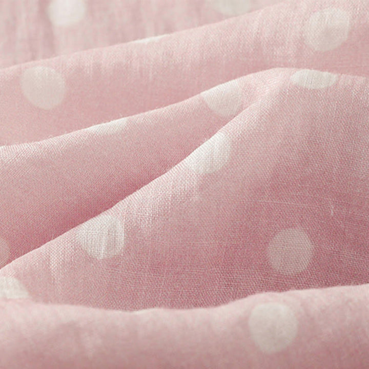 Buddha Stones春 ドット柄 ボタン スタンドカラー ポリエステル ミディドレス ポケット付き - image 11